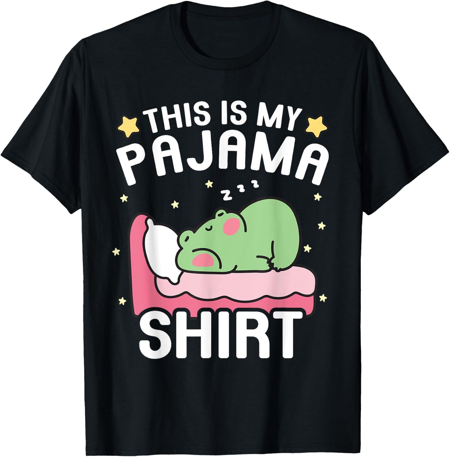 Cute PJ Teen Boys Girls PJs Funny Frog PJs This Is My Pajama T-Shirt - T-Shirt | Black