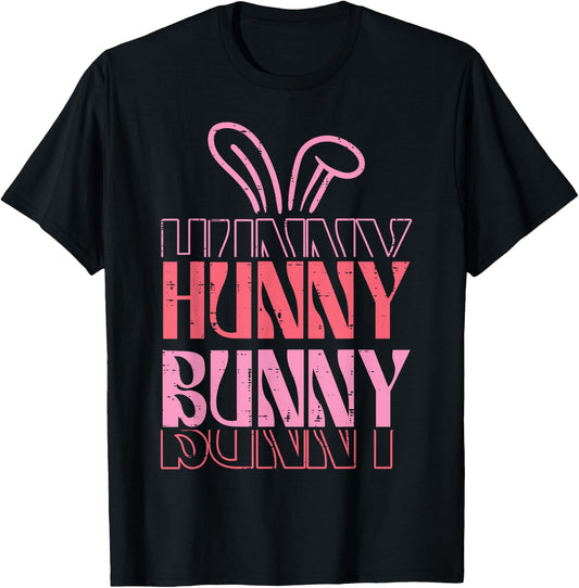 Easter Hunny Bunny Cute Women Girls Kids Toddler Teens Youth T-Shirt - T-Shirt | Black