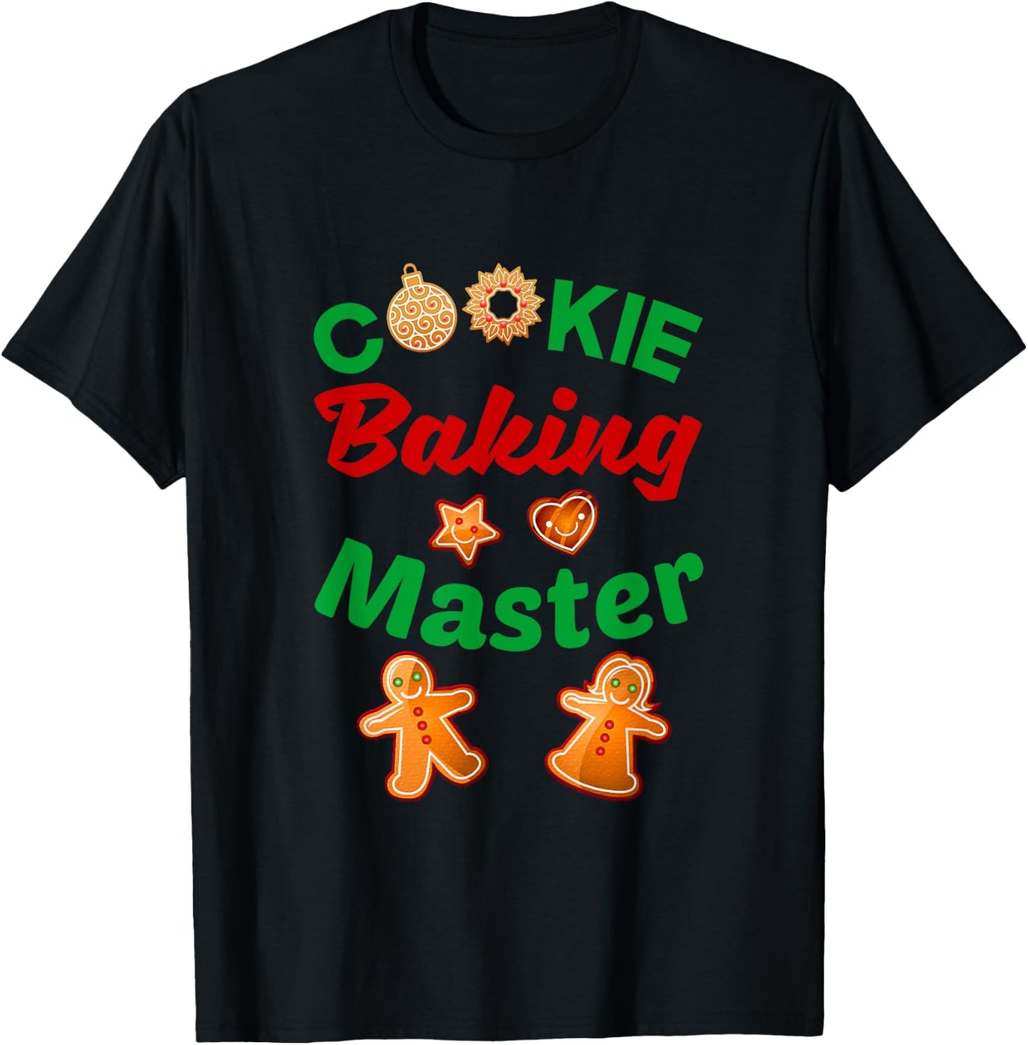 Christmas Funny Cookie Baking Master Crew Team Shirt T-Shirt - T-Shirt | Black