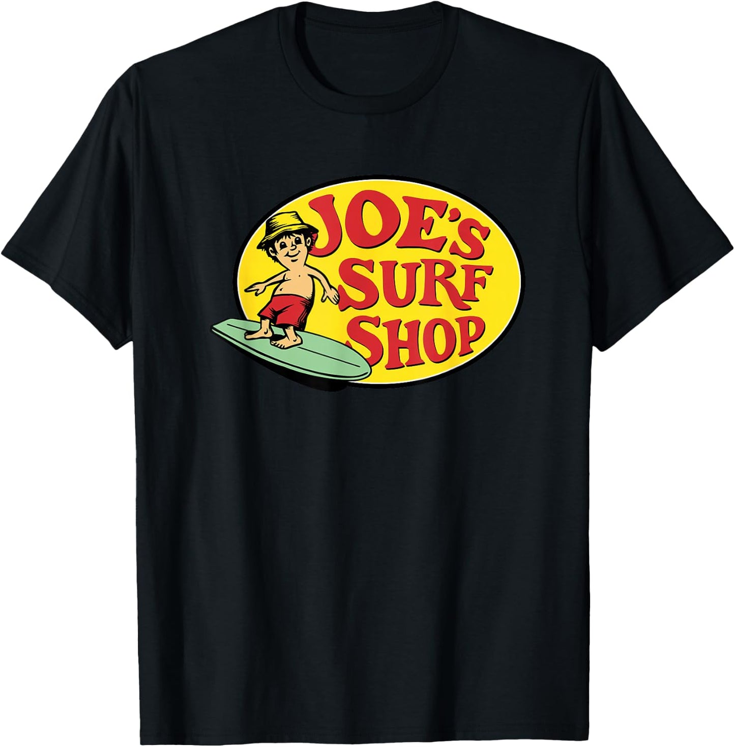Ride the Wave with Joe's Pro Shop Vintage Surf Style Graphic T-Shirt - T-Shirt | Black