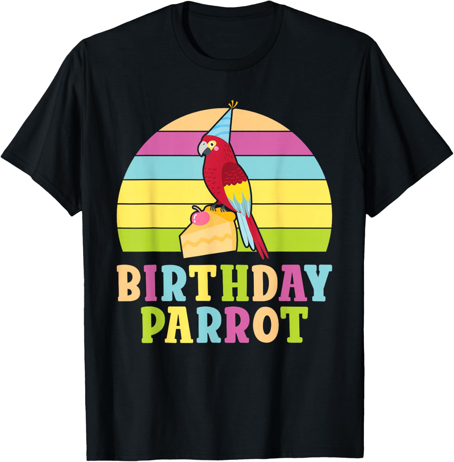 Birthday Parrot Birthday T-Shirt - T-Shirt | Black