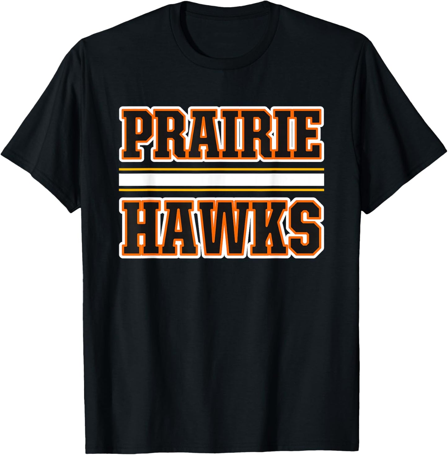 Prairie Hawks Horizontal Stripes T-Shirt - T-Shirt | Black