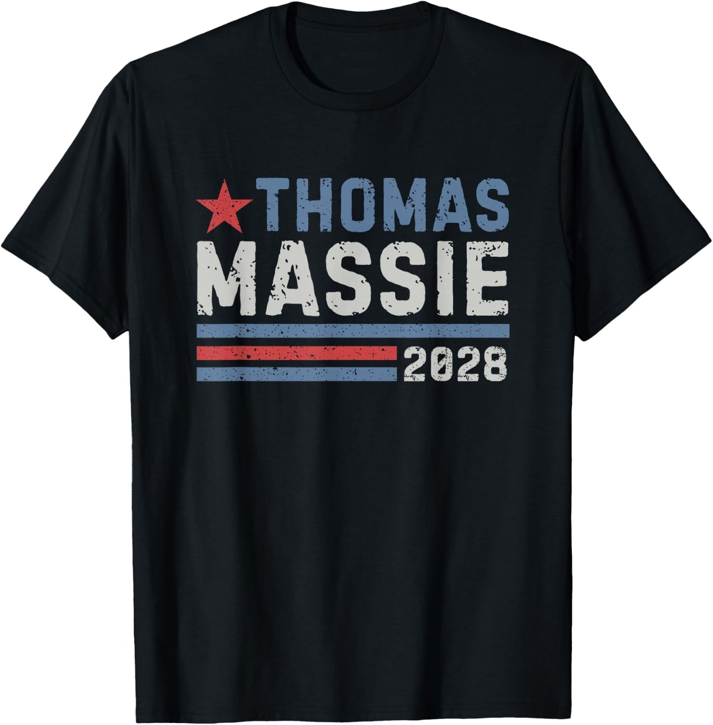 Massie 2028 for President Thomas Massie 2028 Vintage T-Shirt - T-Shirt | Black