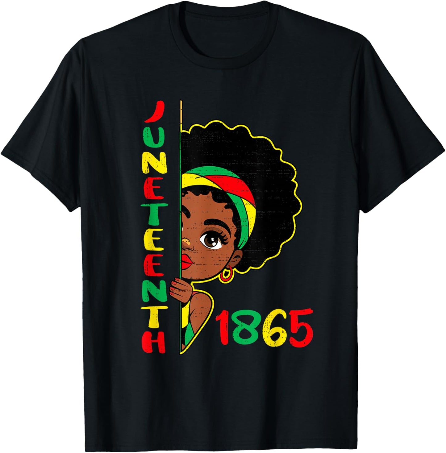 Girls Juneteenth 1865 Freedom African June 19th Princess Kid T-Shirt - T-Shirt | Black