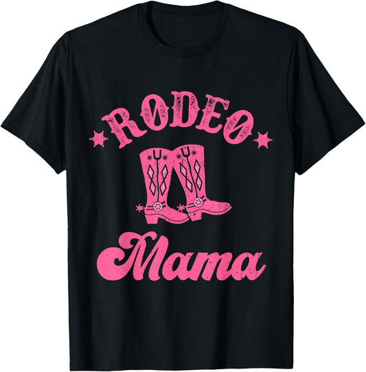 Rodeo mom mama Matching for Couples Vintage retro T-Shirt - T-Shirt | Black