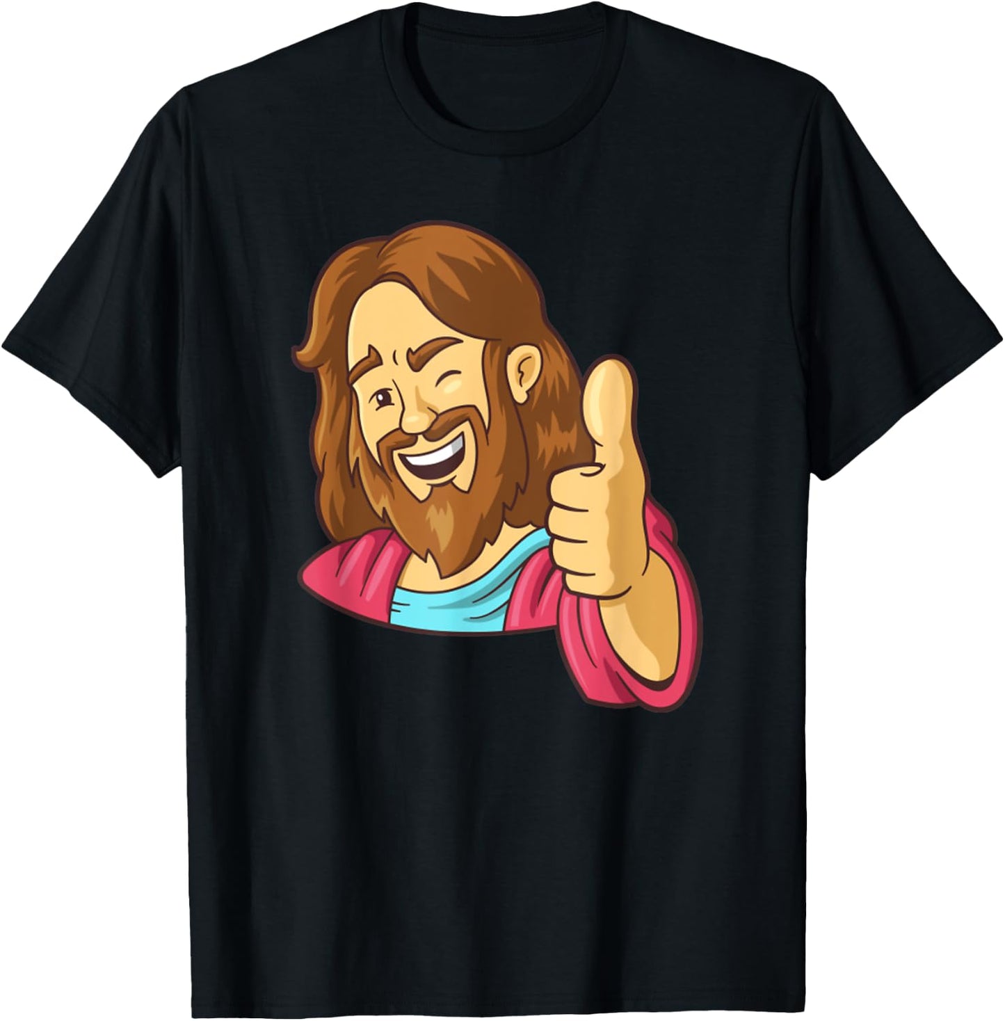 Jesus Christ Thumbs Up Funny Jesus Meme T-Shirt - T-Shirt | Black