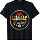 Groovy Librarian School Library Assistant Day Back to School T-Shirt - T-Shirt | Black