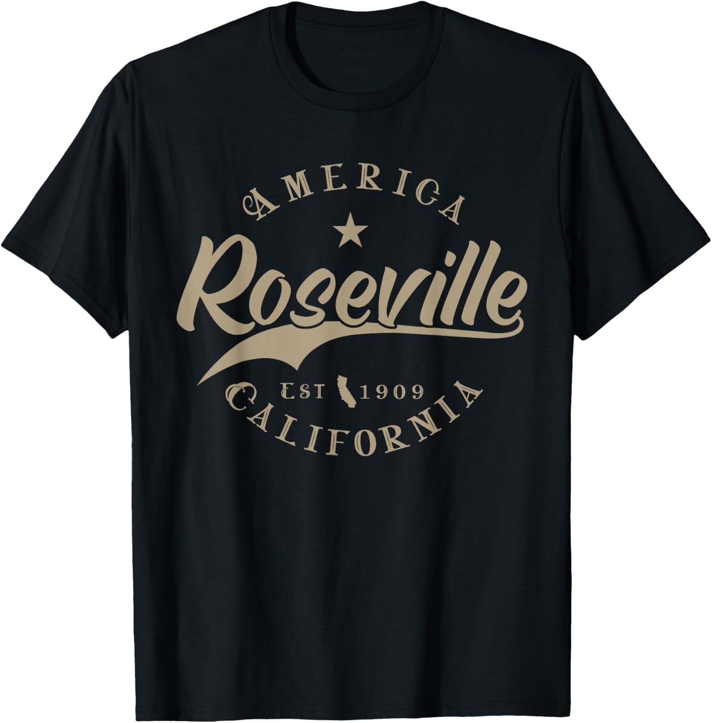 Roseville CA | California T-Shirt - T-Shirt | Black