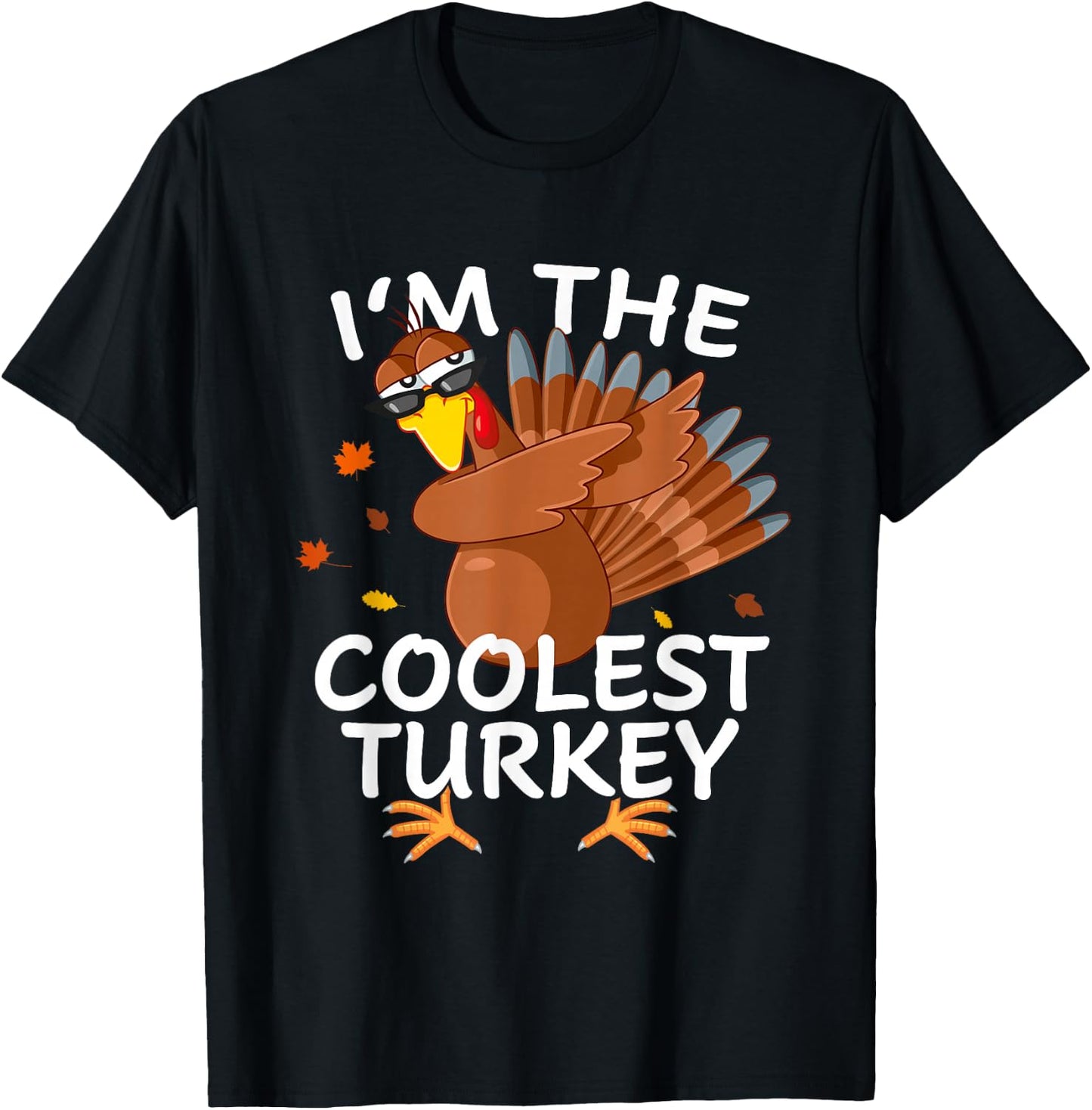 Coolest Turkey Matching Outfit Thanksgiving Pajamas Family T-Shirt - T-Shirt | Black