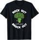 Funny Broccoli Vegetarian - Rock Out With Your Brock Out T-Shirt - T-Shirt | Black