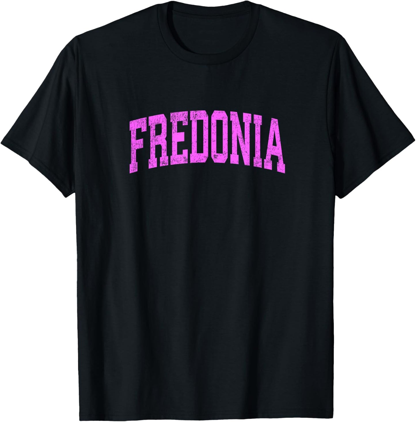 Fredonia New York NY Vintage Athletic Sports Pink Design T-Shirt - T-Shirt | Black