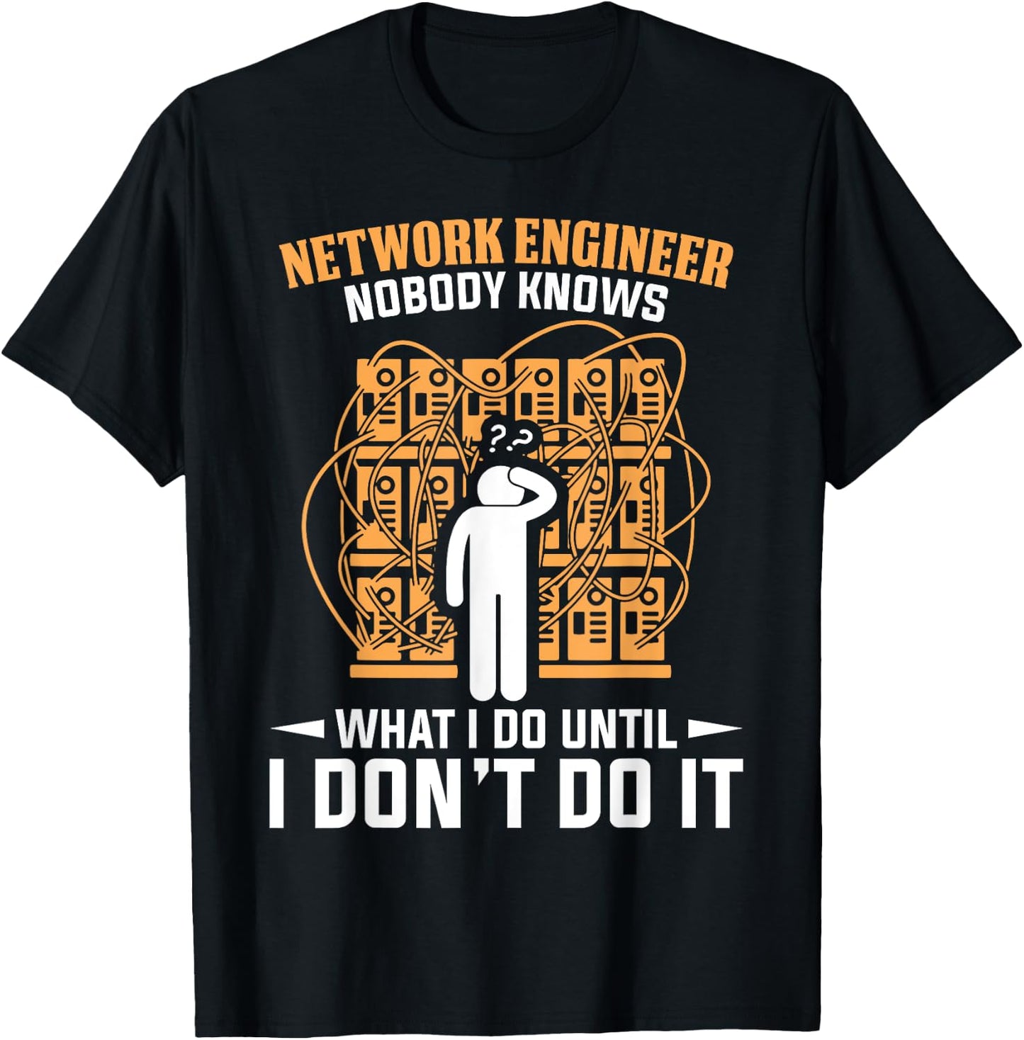 Network Engineer Shirt Funny Network Engineering Gift T-Shirt - T-Shirt | Black