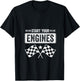 Women's Start Your Engines Vintage Checkered Flag Race Car V-Neck T-Shirt - T-Shirt | Black