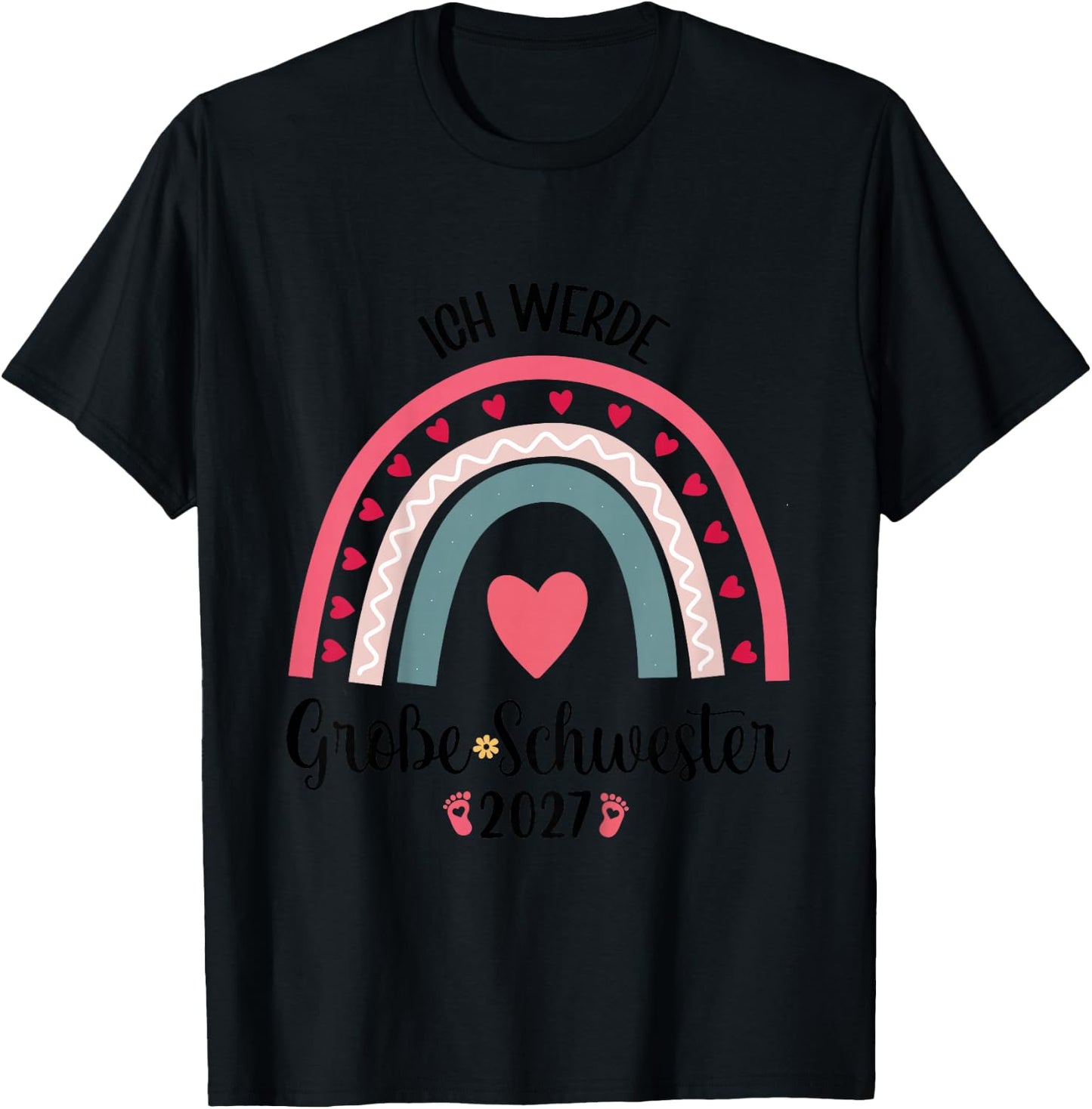 Kinder Ich Werde Große Schwester 2027 Kinder Große Schwester 2027 T-Shirt - T-Shirt | Black