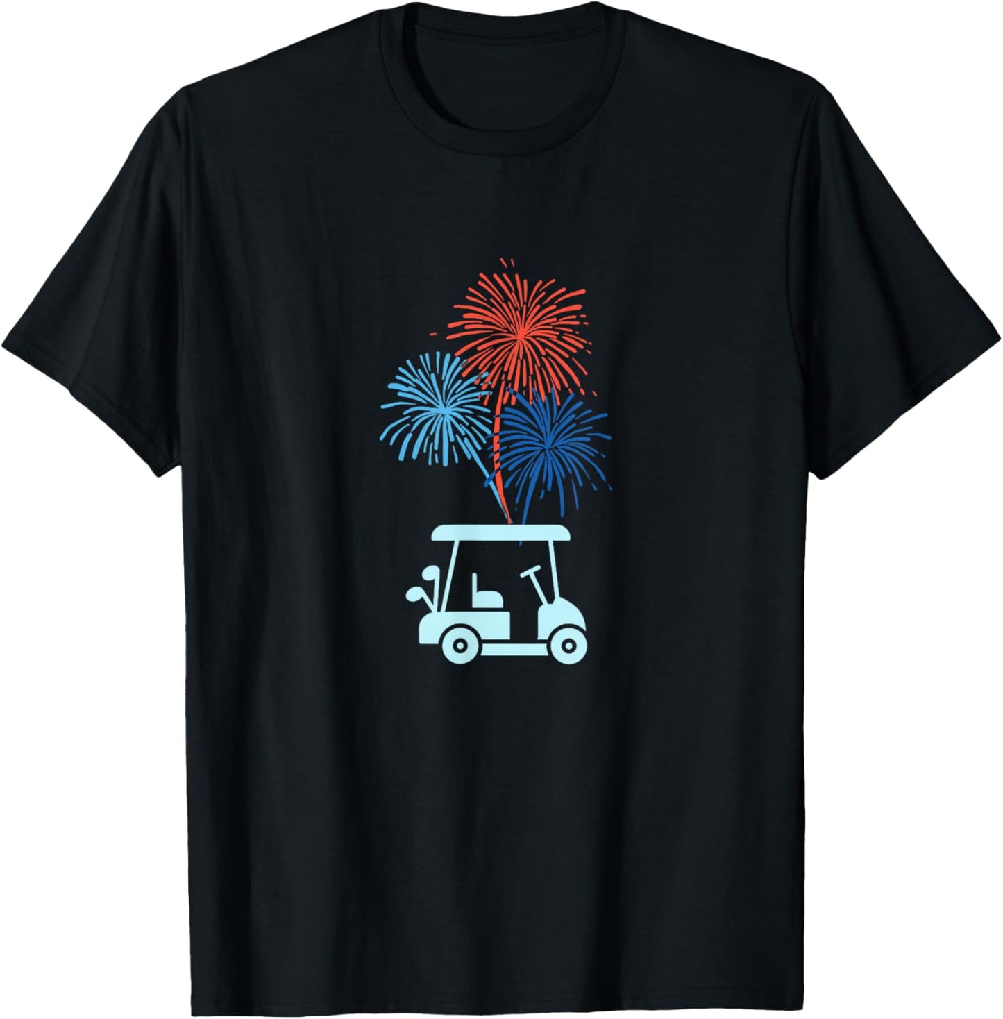Golfers style 4th of July and golf cart stylish golf T-Shirt - T-Shirt | Black