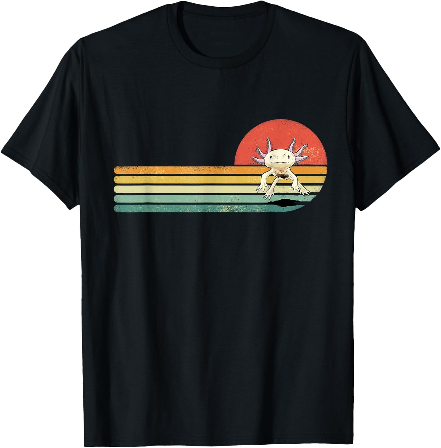 Axolotl Shirt Retro Style Animal Amphibian Pet Axolotl Lover T-Shirt - T-Shirt | Black