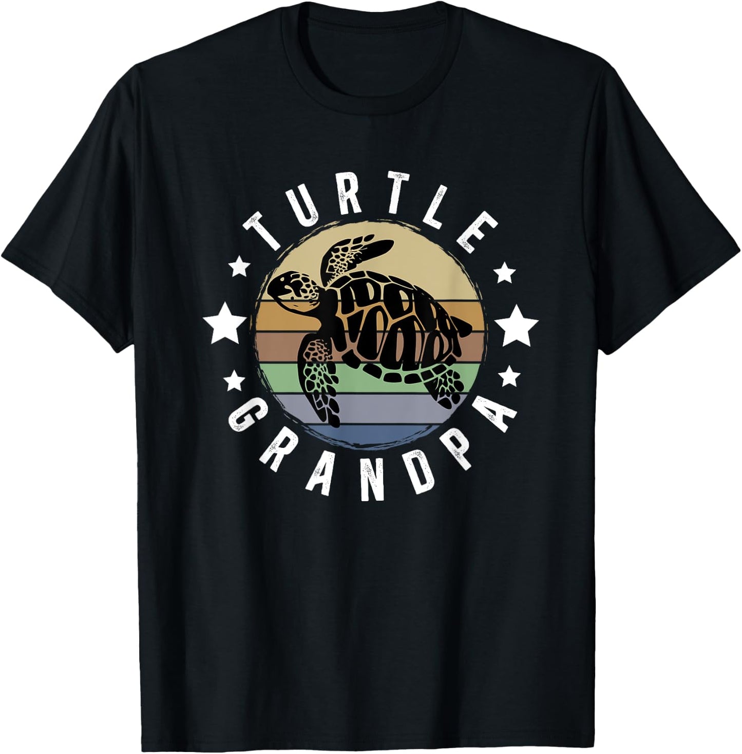 Turtle Grandpa Turtle Grandfather Turtle Owner Turtle Lover T-Shirt - T-Shirt | Black