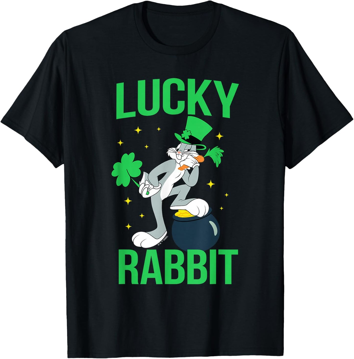 Looney Tunes Bugs Bunny St. Patrick's Lucky Rabbit T-Shirt - T-Shirt | Black