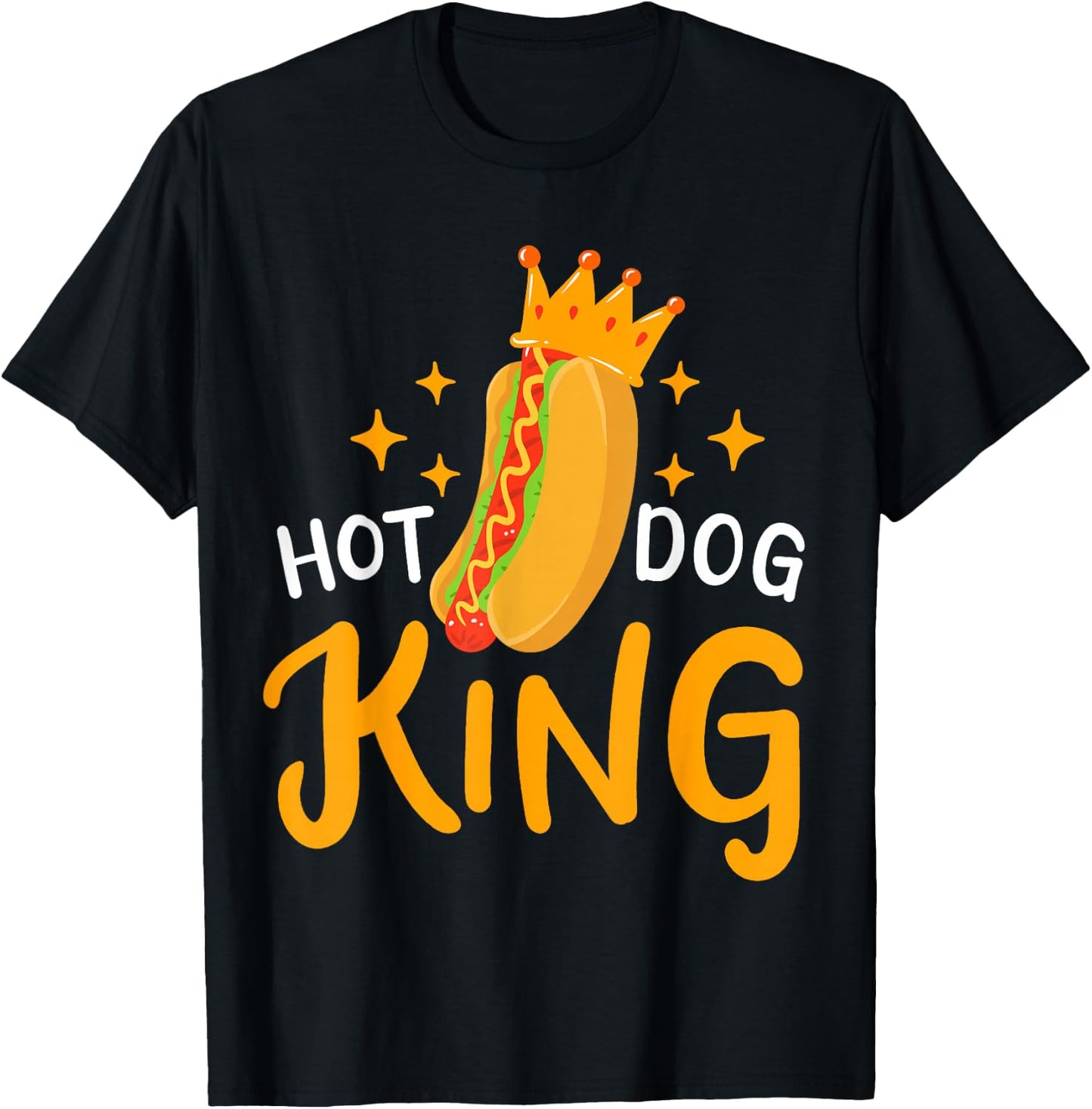 Hot Dog Hotdog King Foodie Women Girls Kids T-Shirt - T-Shirt | Black
