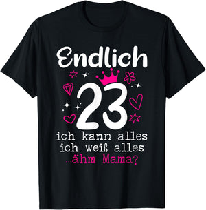 23rd Birthday Girl Woman Daughter Finally 23 Years Women's , black T-Shirt - T-Shirt | Black