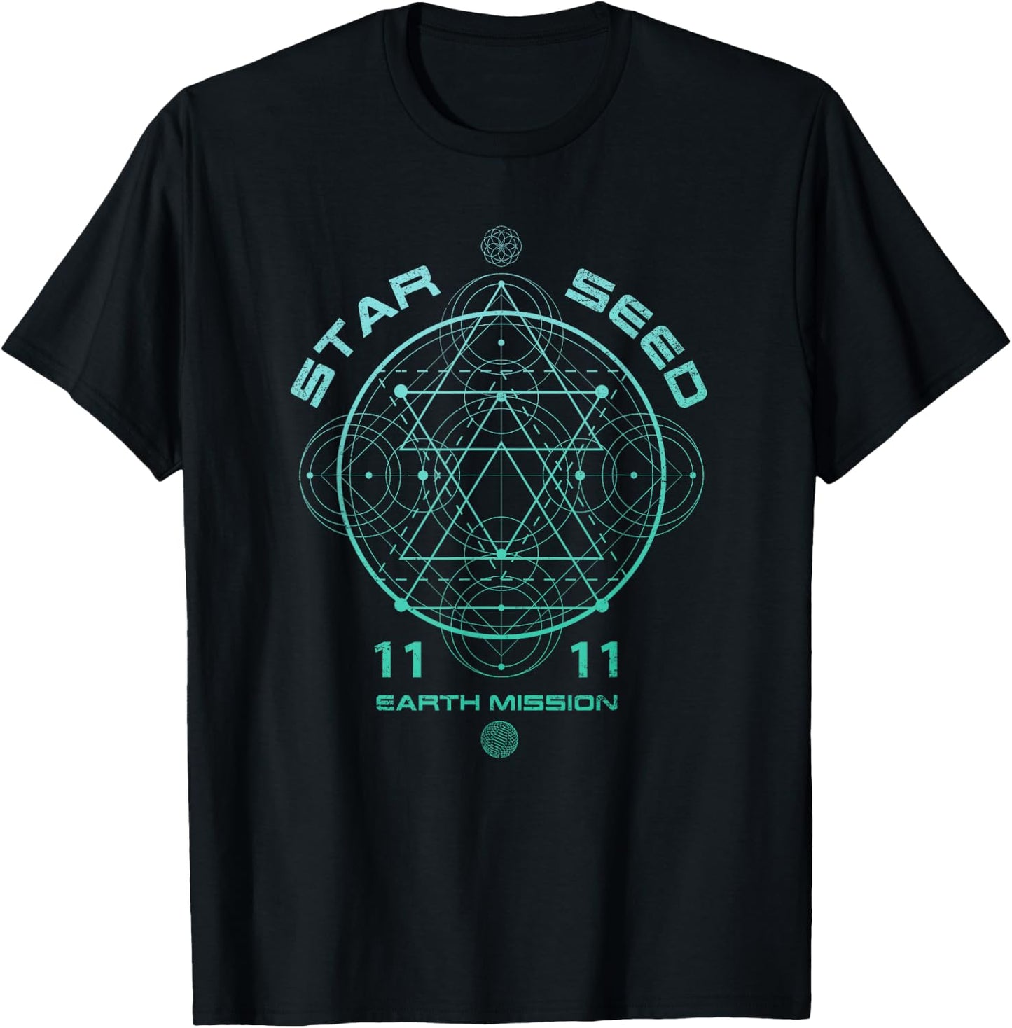 Starseed Sacred Geometry T-Shirt - T-Shirt | Black