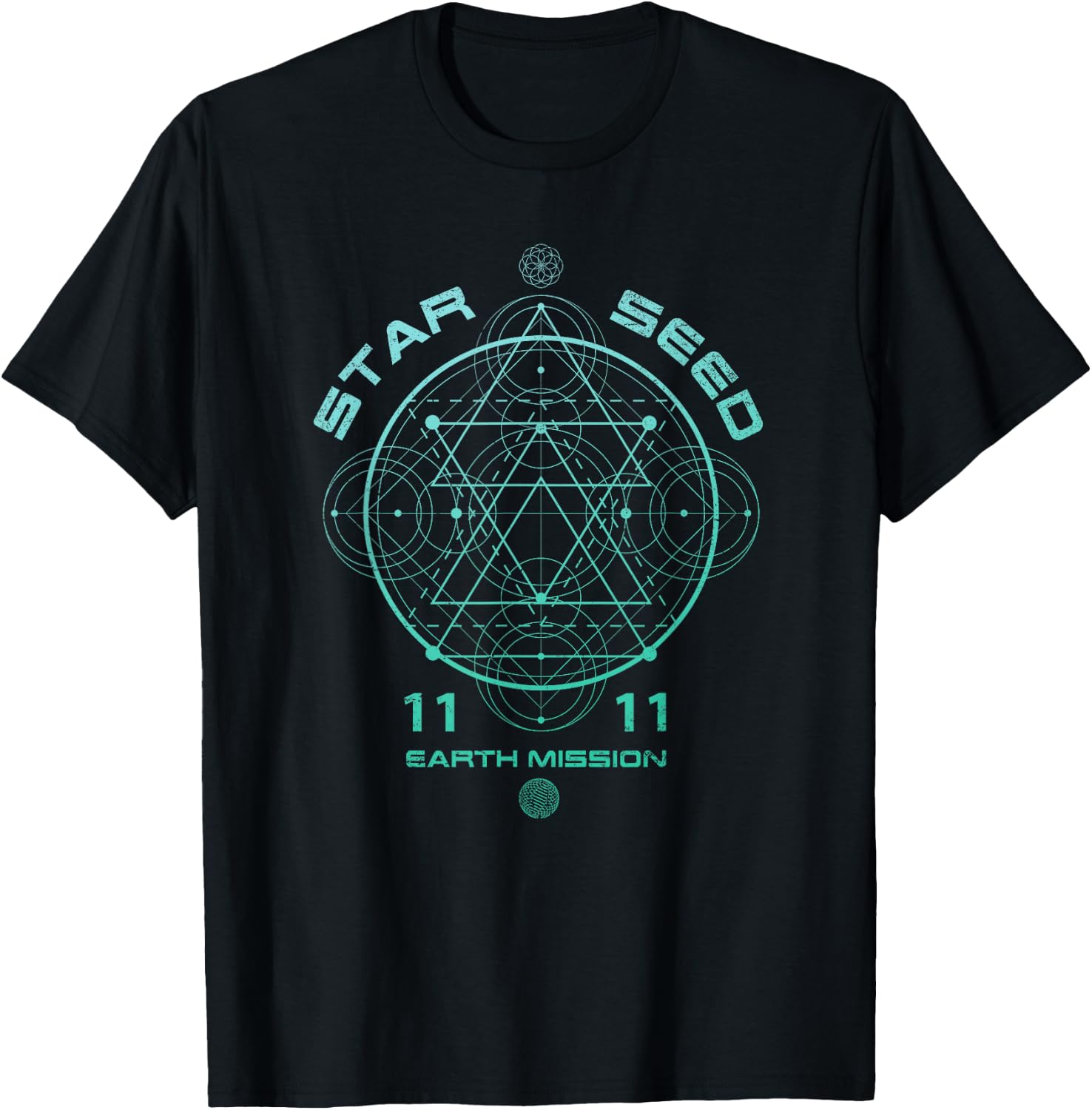 Starseed Sacred Geometry T-Shirt - T-Shirt | Black