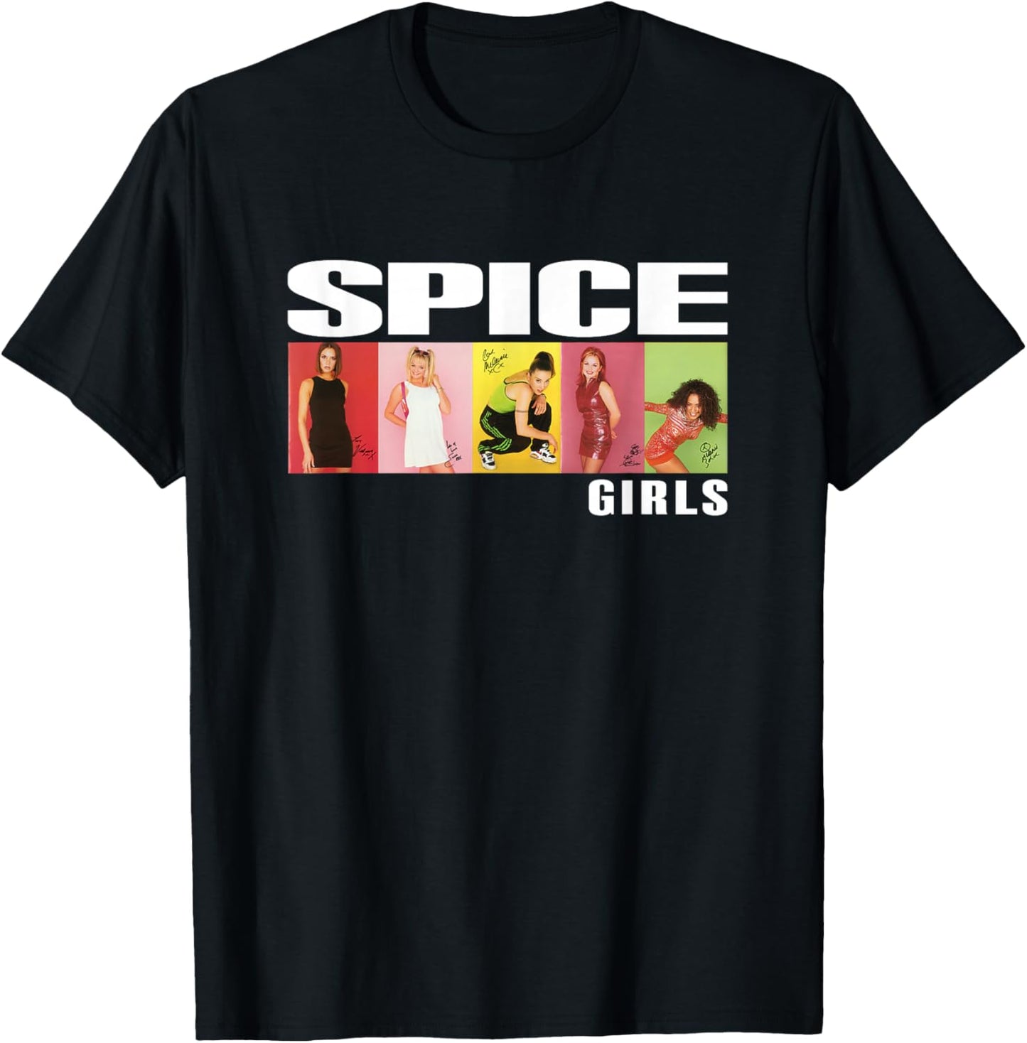 Official Spice Girls Photo Block, Black T-Shirt - T-Shirt | Black