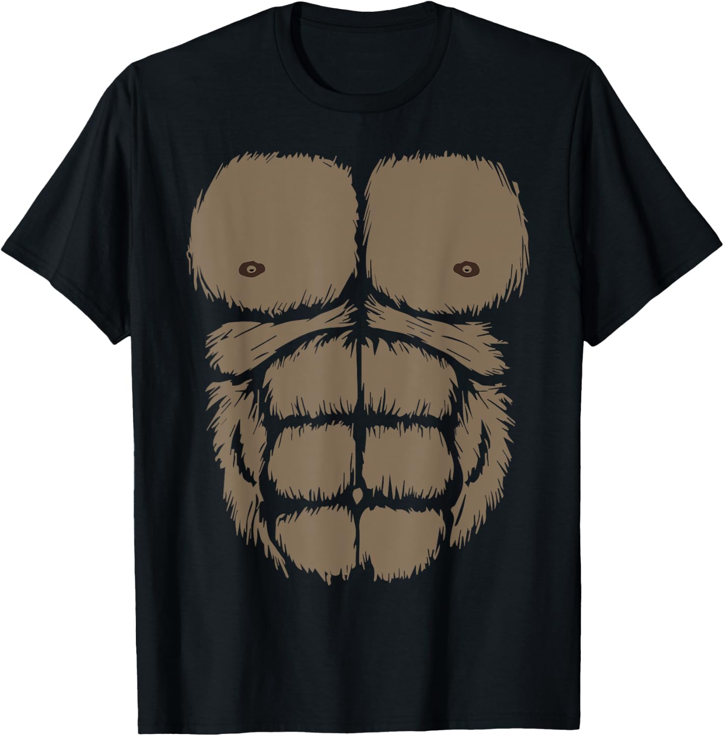 Gorilla Chest Belly Monkey Ape Muscle for Kids Adult T-Shirt - T-Shirt | Black