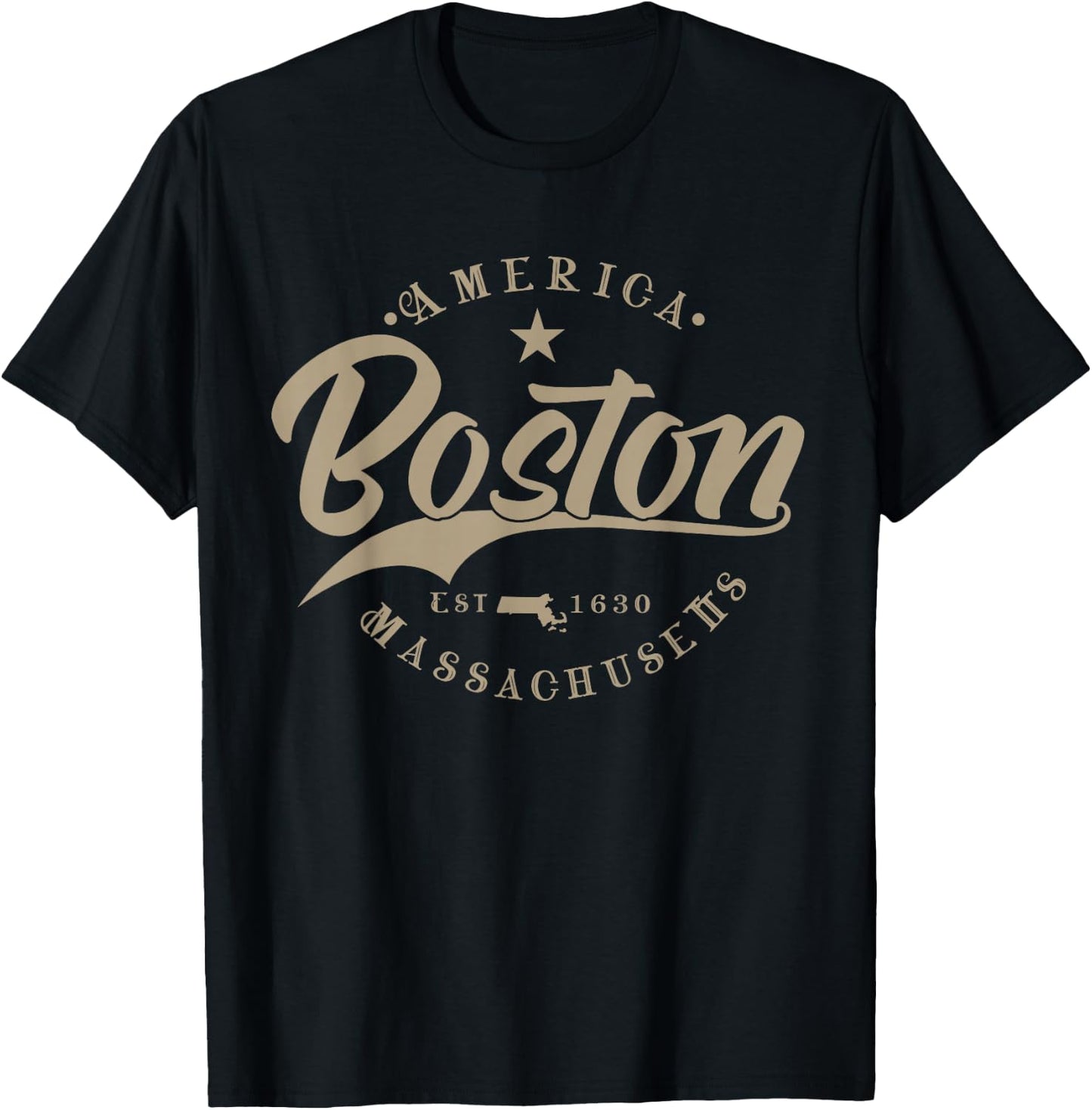 Boston | Massachusetts T-Shirt - T-Shirt | Black