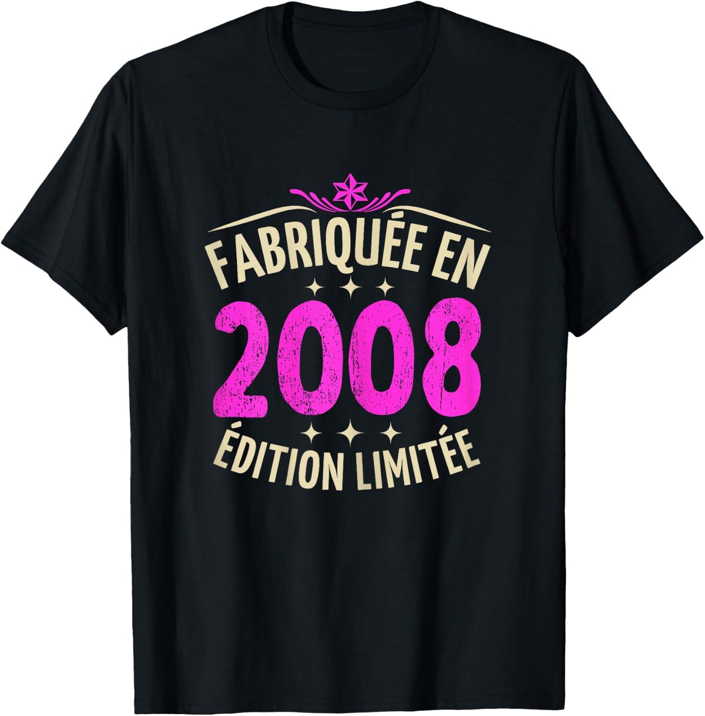 17 Years Woman 2008 Birthday 17 Years Girl Limited Edition , Black, Female X-Small T-Shirt - T-Shirt | Black