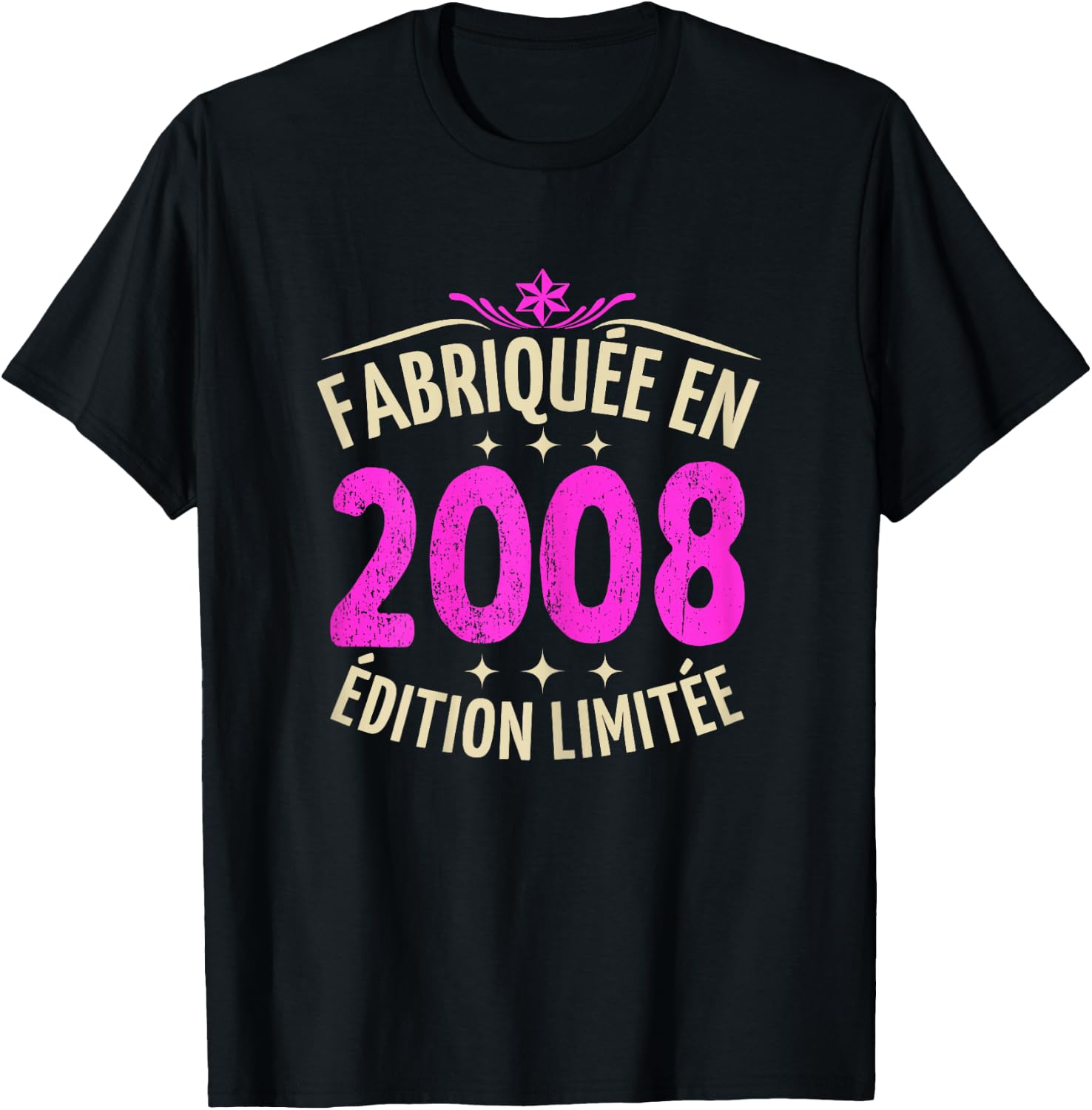 17 Years Woman 2008 Birthday 17 Years Girl Limited Edition , Black, Female X-Small T-Shirt - T-Shirt | Black