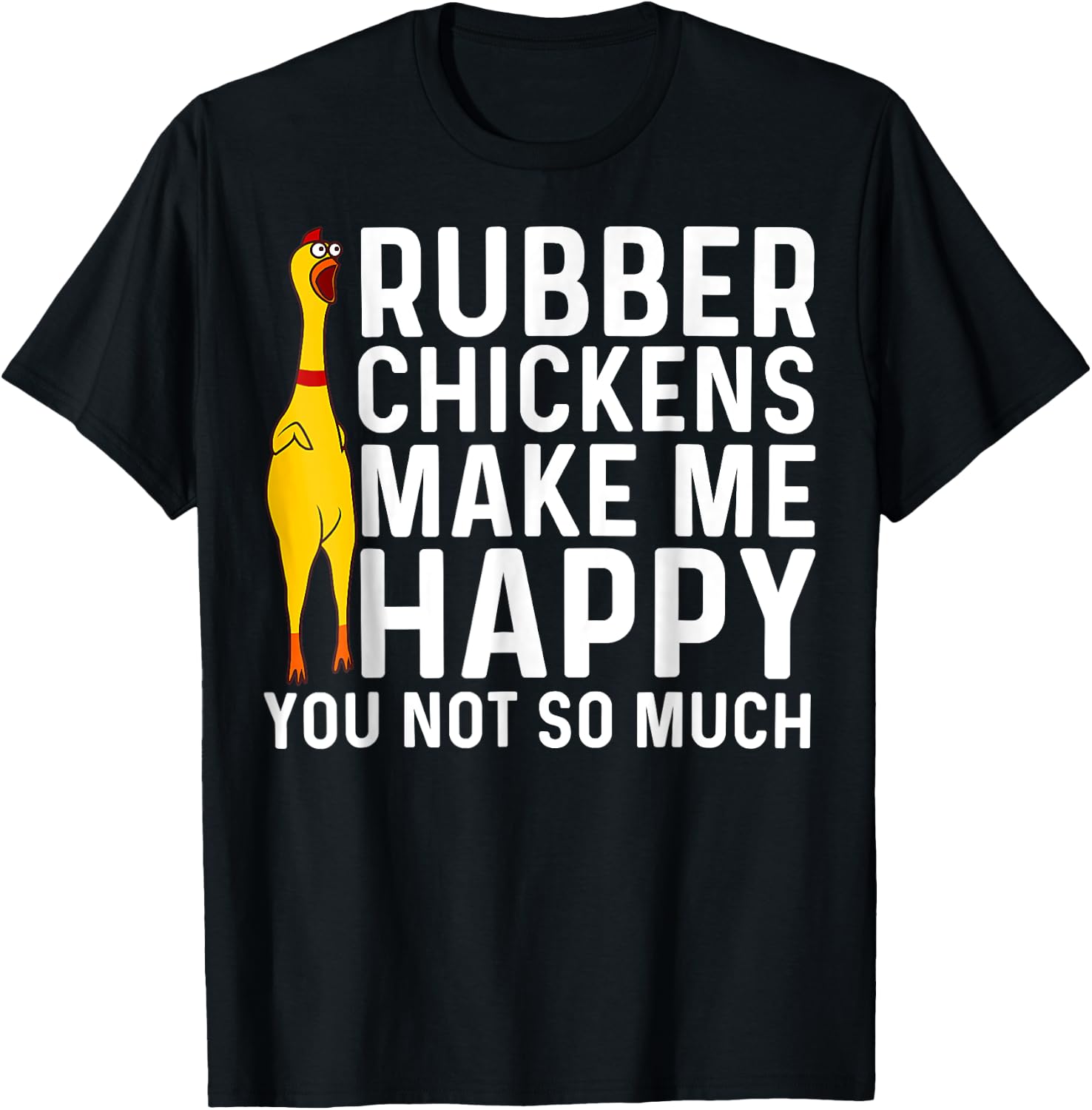 Funny Rubber Chicken Gift Men Women Rubber Chicken Costume T-Shirt - T-Shirt | Black