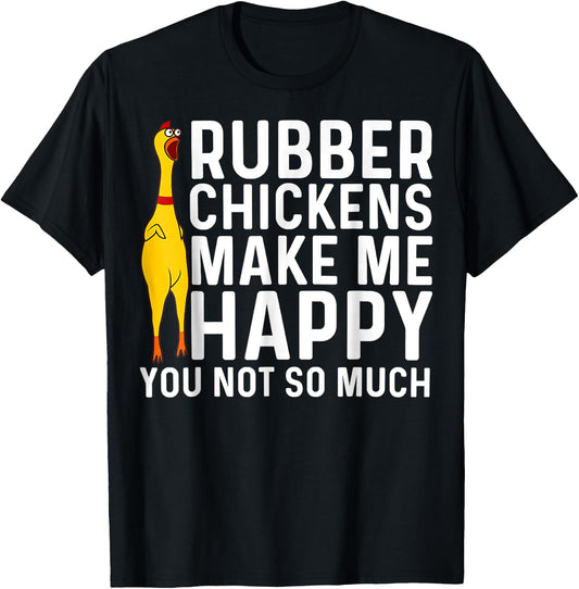 Funny Rubber Chicken Gift Men Women Rubber Chicken Costume T-Shirt - T-Shirt | Black