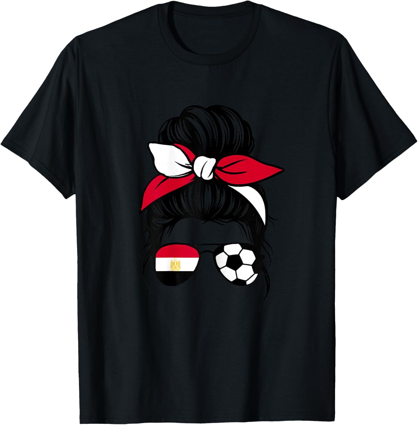 Egypt Flag Women Girls Proud Egyptian Fans Supporters T-Shirt - T-Shirt | Black
