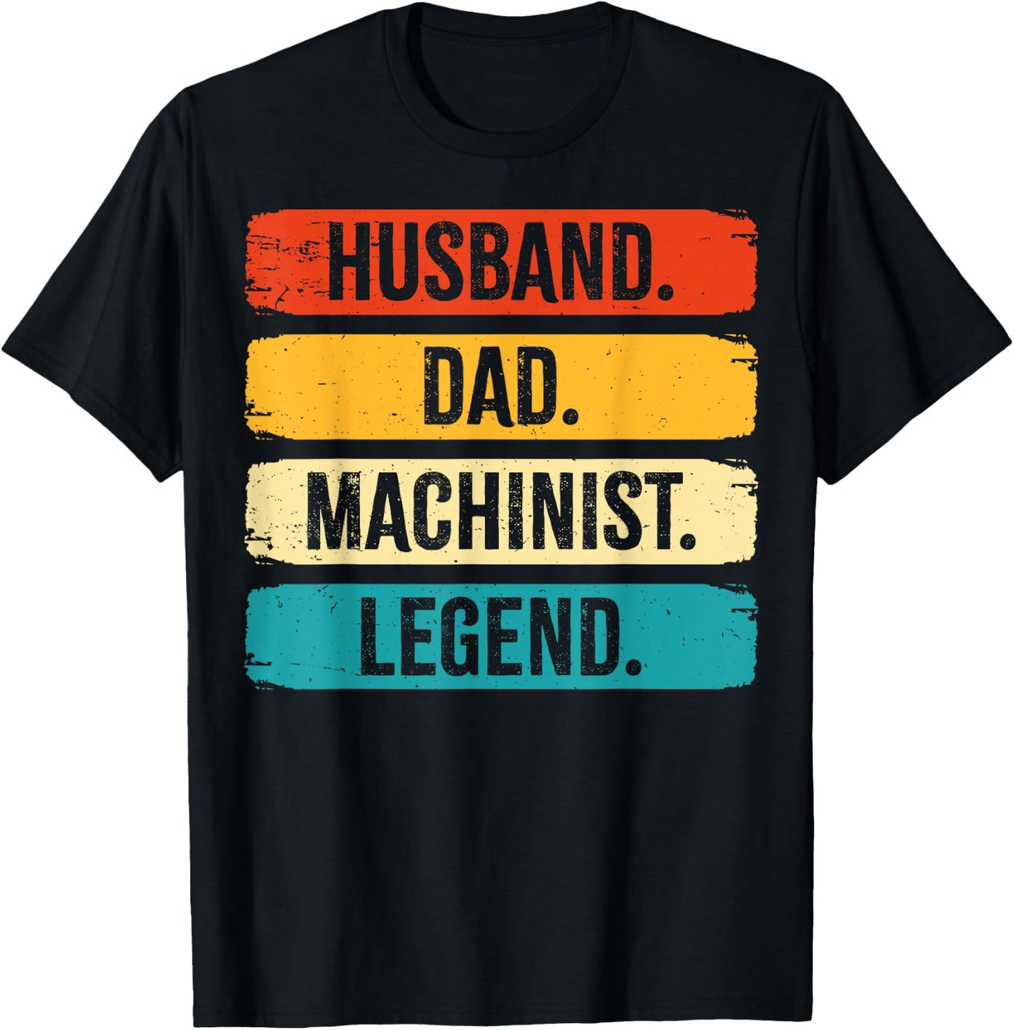 Retro Husband Dad Machinist Legend CNC Machinist Gifts T-Shirt - T-Shirt | Black