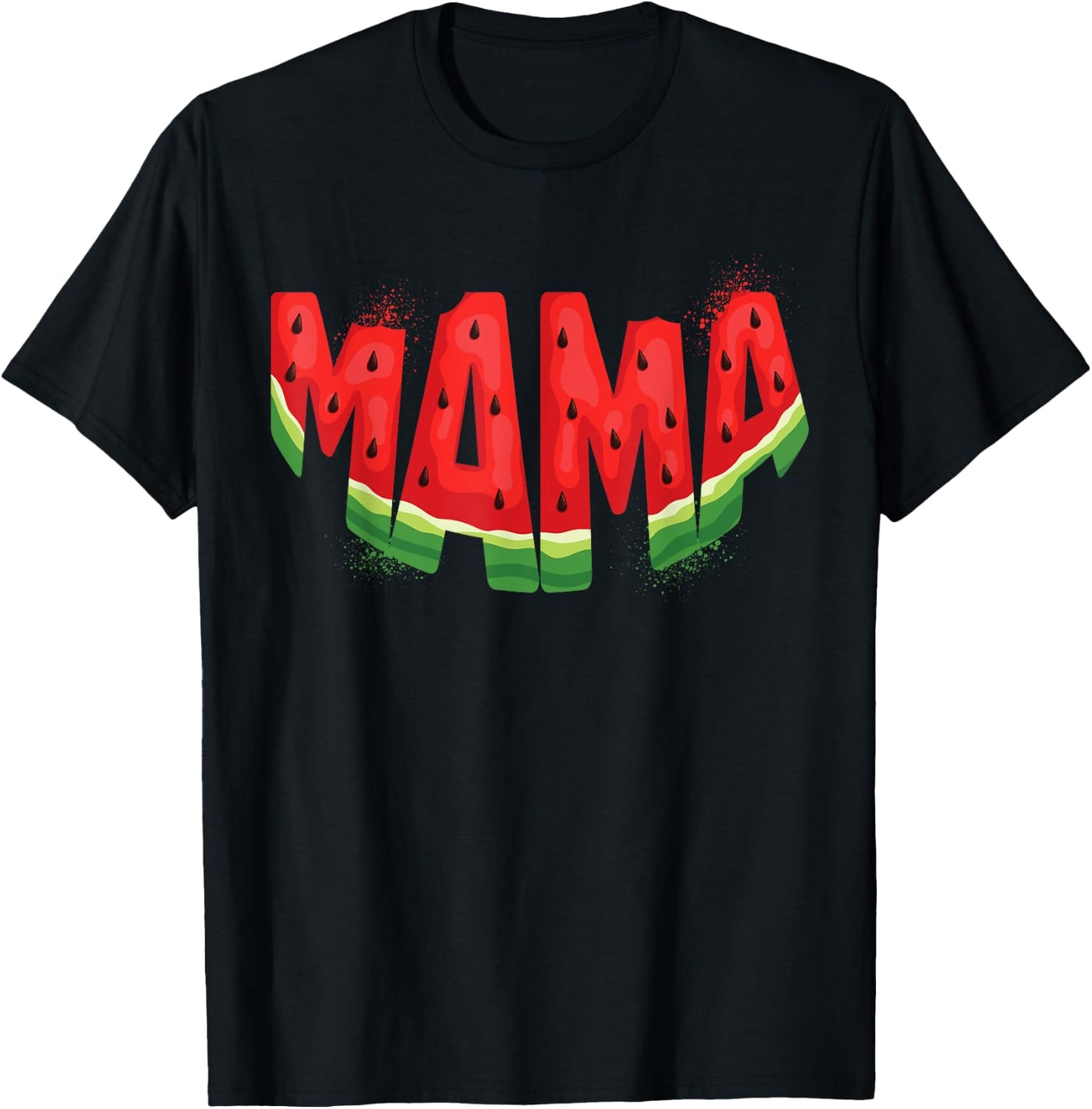 Funny Mama Watermelon Summer Fruit Family Matching Birthday T-Shirt - T-Shirt | Black