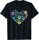 Tie Dye Love Dog Paw Print Animal Paw Dog Lover T-Shirt - T-Shirt | Black