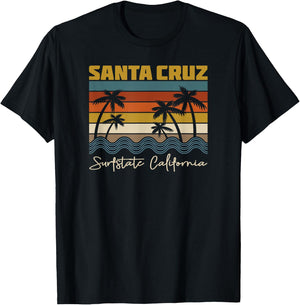 Santa Cruz CA California Surfer I Santa Cruz California , black T-Shirt - T-Shirt | Black
