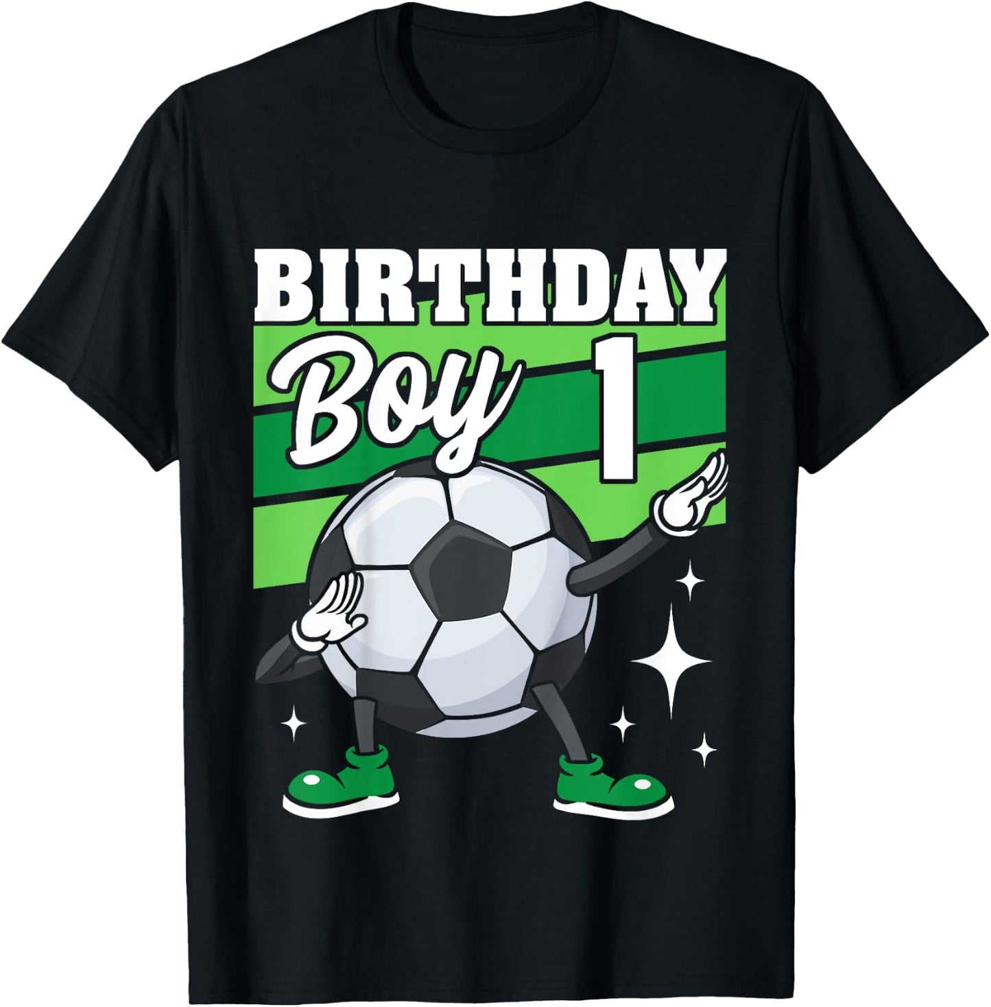 Kids Soccer Birthday Party 1 Year Old Boy 1st Birthday T-Shirt - T-Shirt | Black