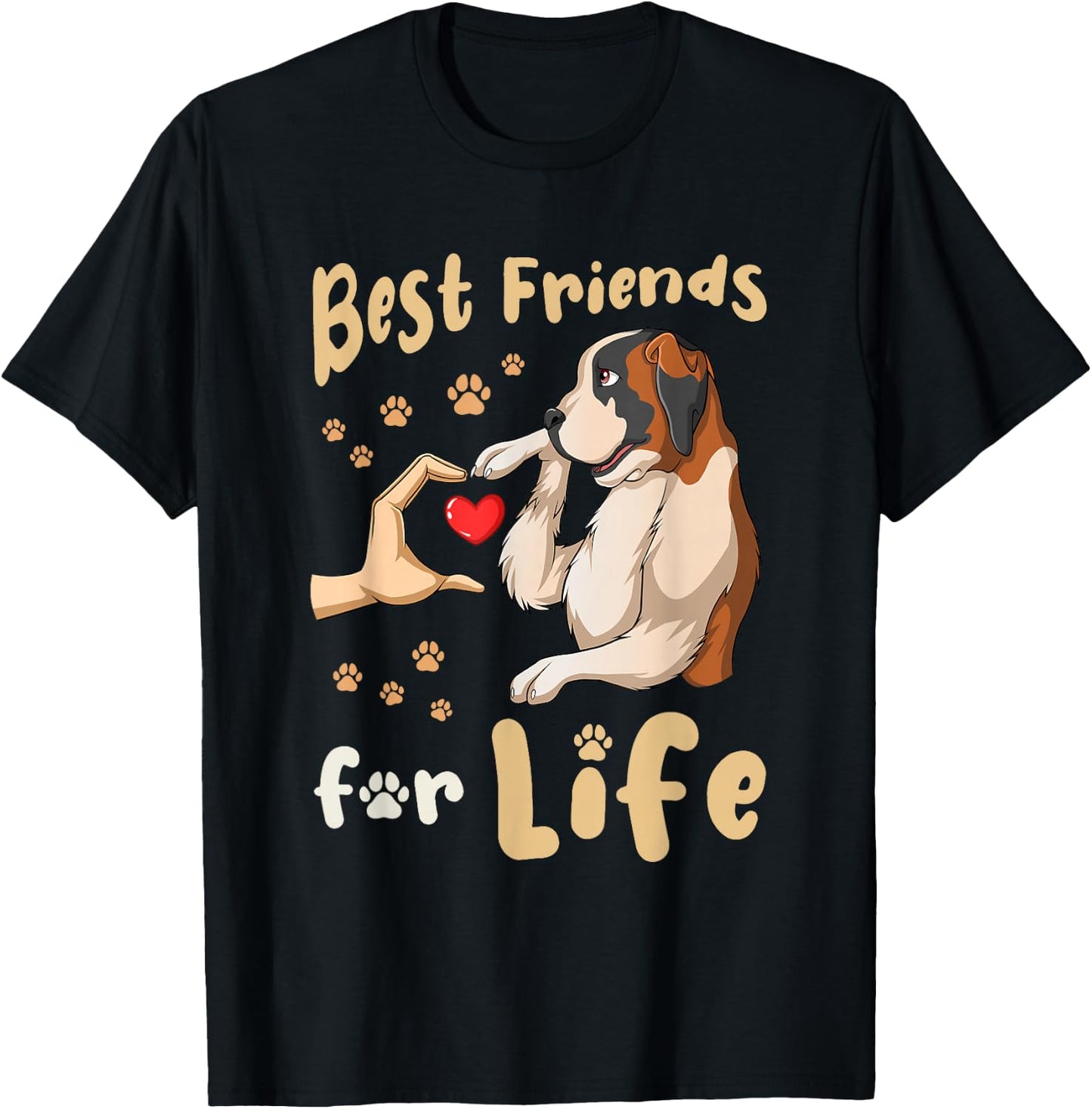 Saint Bernard Dog , black T-Shirt - T-Shirt | Black