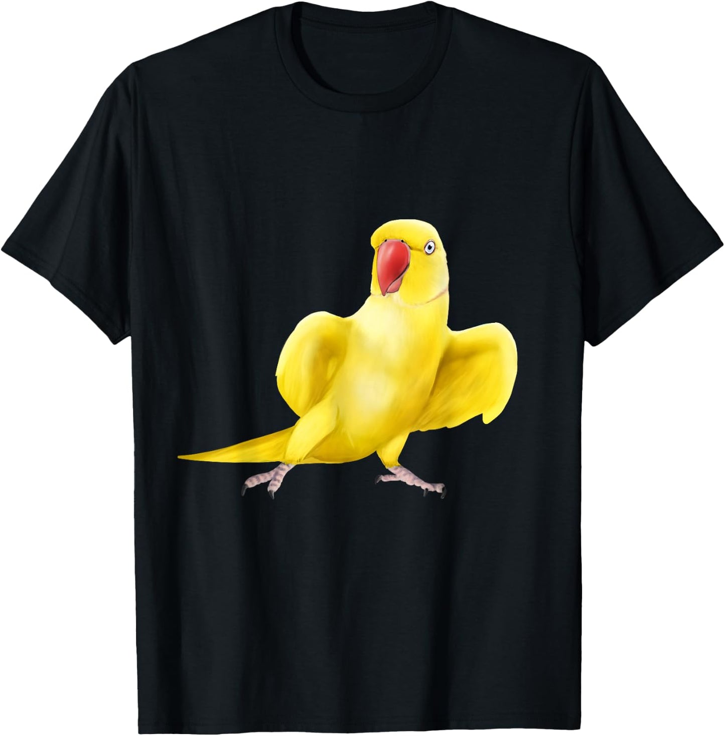 Yellow Indian Ringneck Parrot bird T-Shirt - T-Shirt | Black