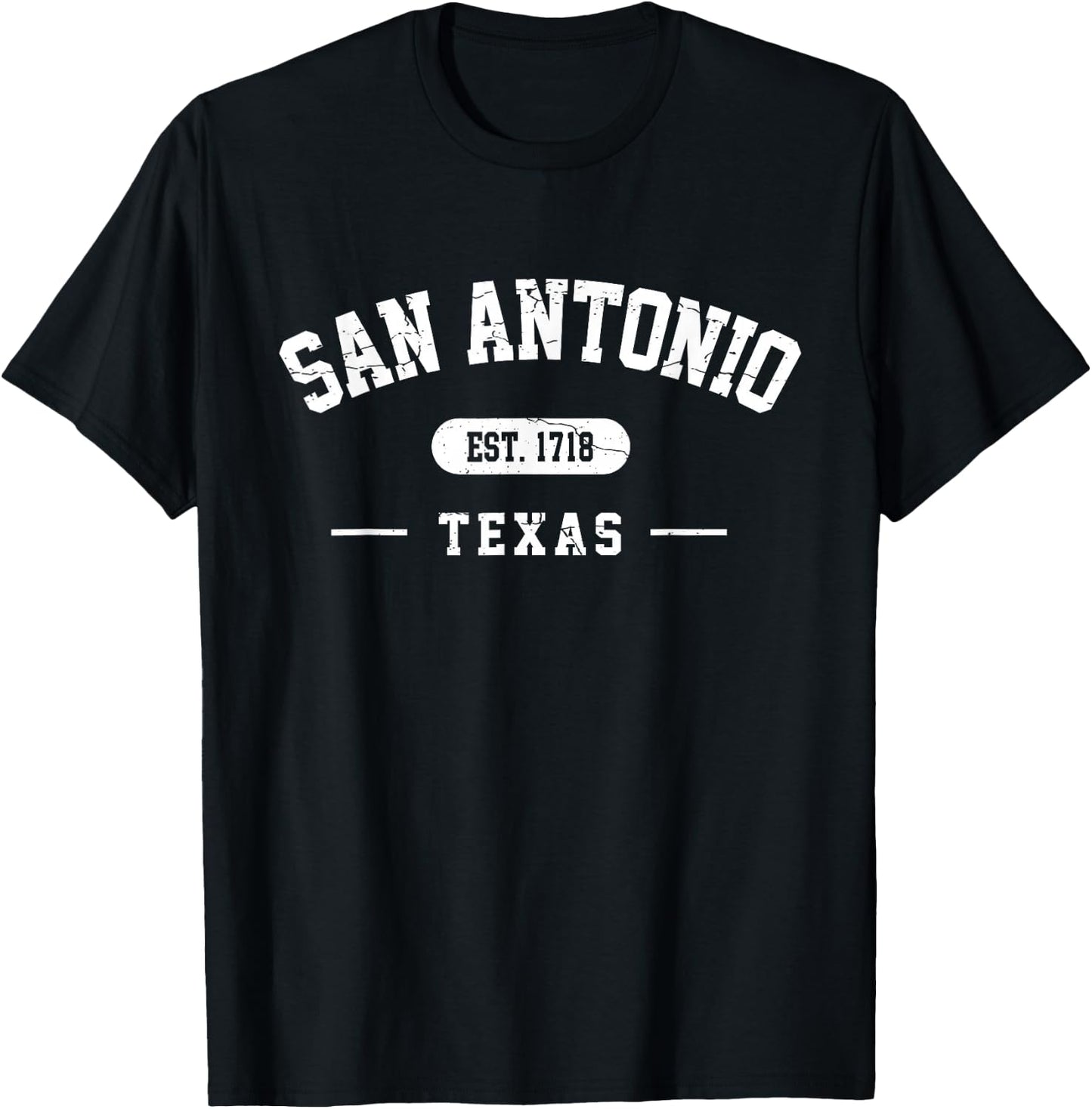 San Antonio Texas Est 1718 Vintage Retro Athletic Style T-Shirt - T-Shirt | Black
