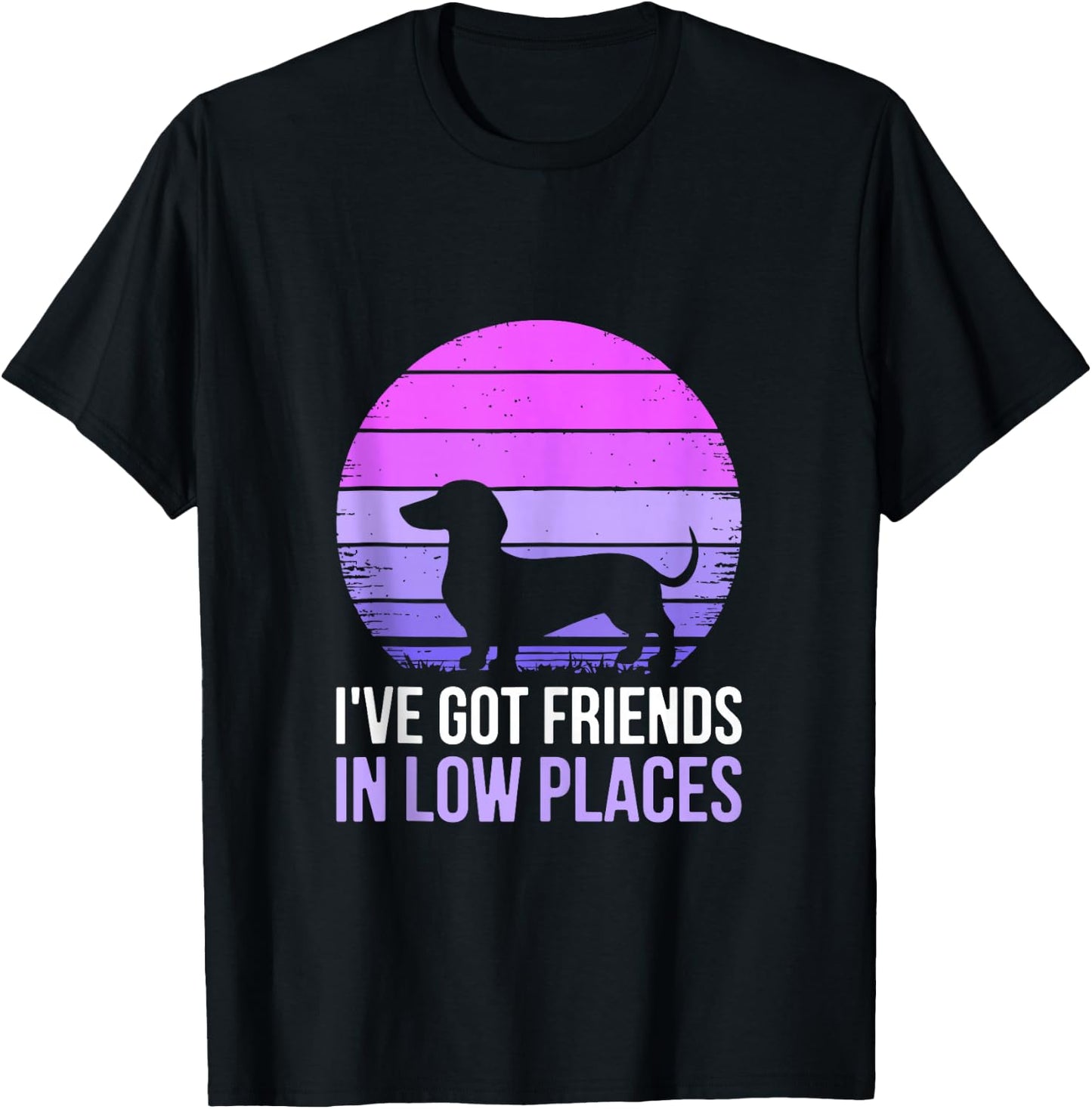 I've Got Friends In Low Places Shirt Dachshund Dog Lover T-Shirt - T-Shirt | Black