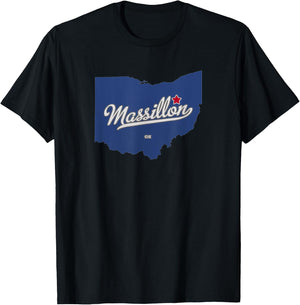 Massillon Ohio OH Map T-Shirt - T-Shirt | Black