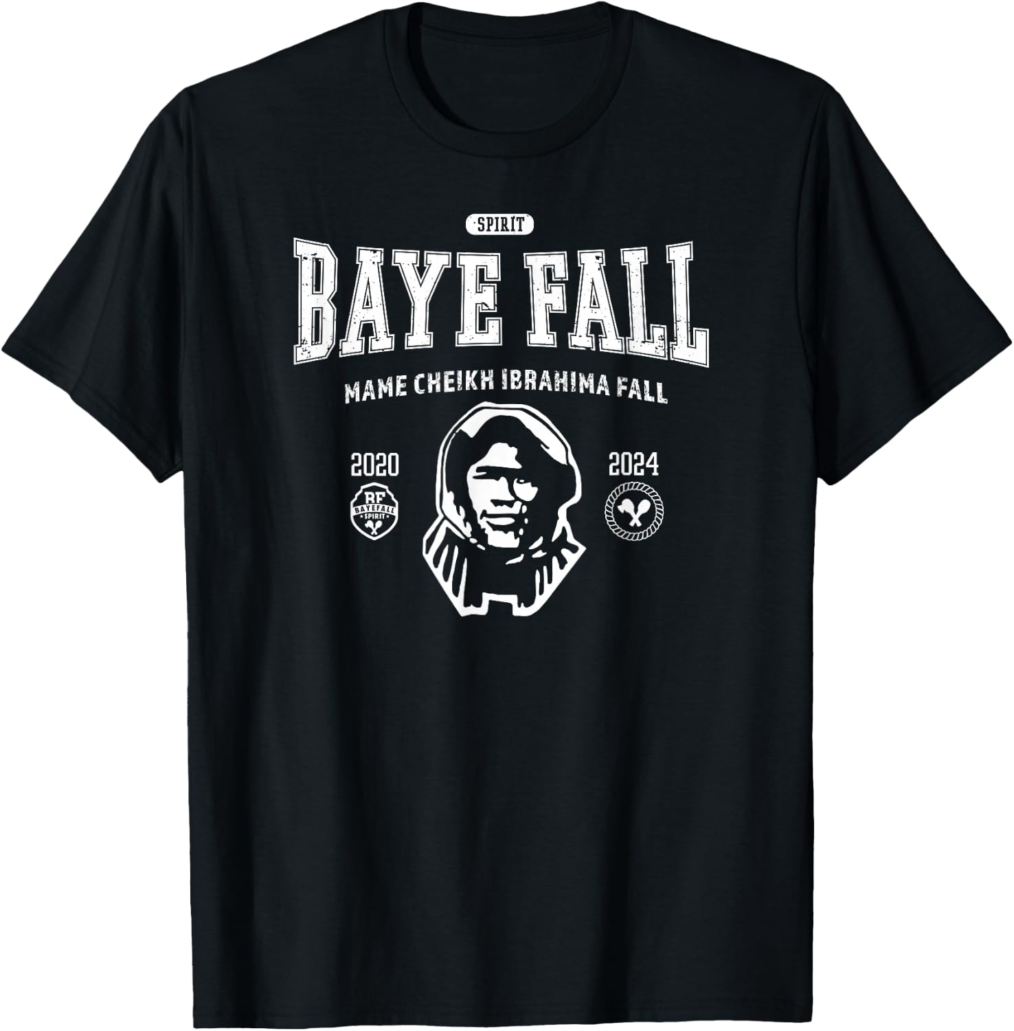 Name Cheikh Ibrahima Fall Baye Fall Mourid Senegal Bayefall , Black, S T-Shirt - T-Shirt | Black