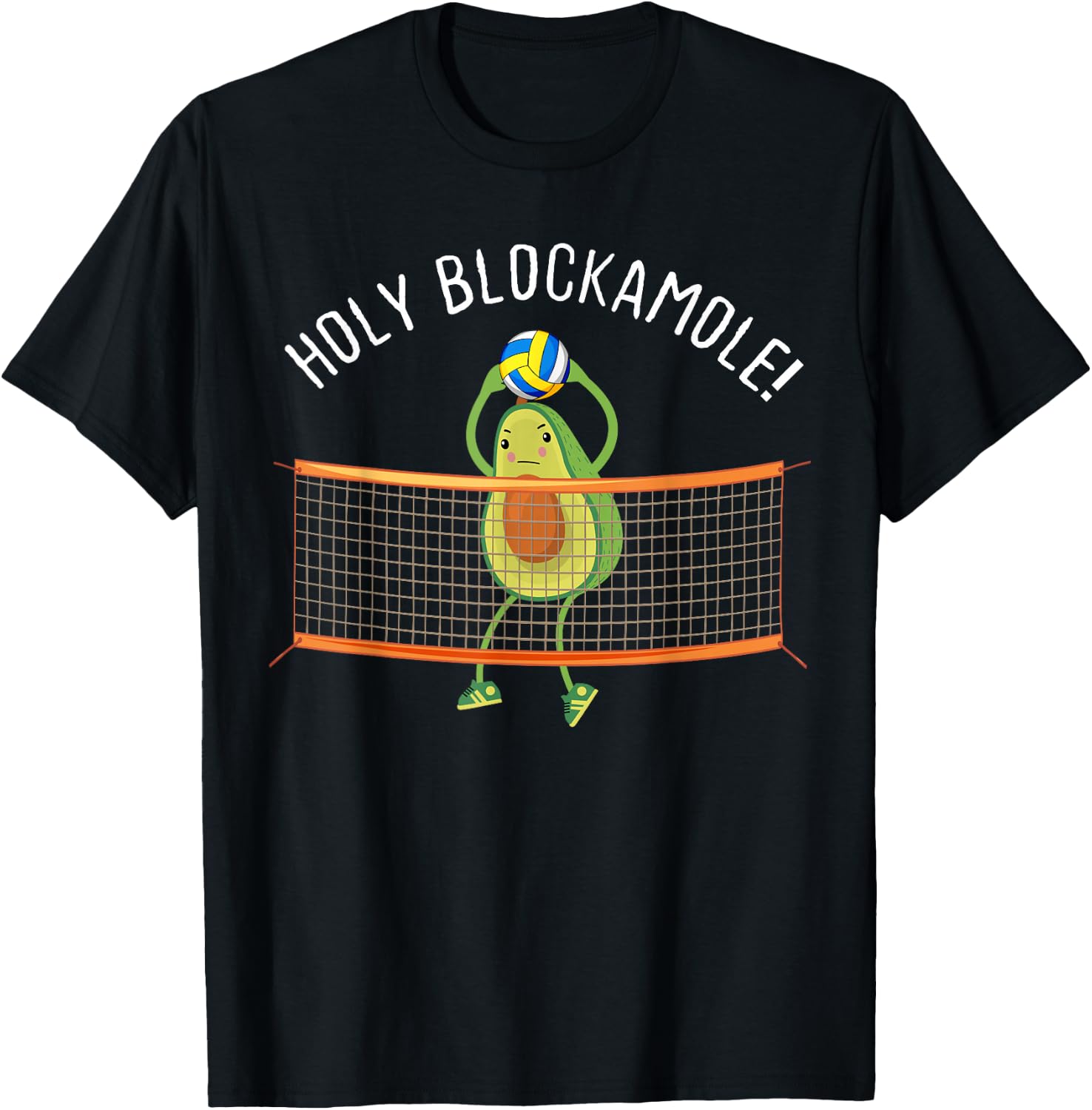 Holy Blockamole Volleyball Cute Funny Small T-Shirt - T-Shirt | Black