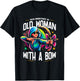 Never Underestimate An Old Woman With A Bow Archery Archer T-Shirt - T-Shirt | Black