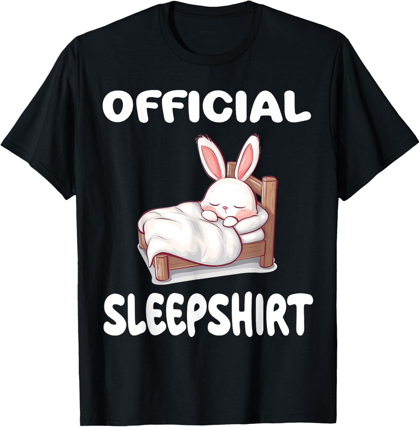 Bunny Rabbit Official Sleepshirt Pajamas Nightgown T-Shirt - T-Shirt | Black