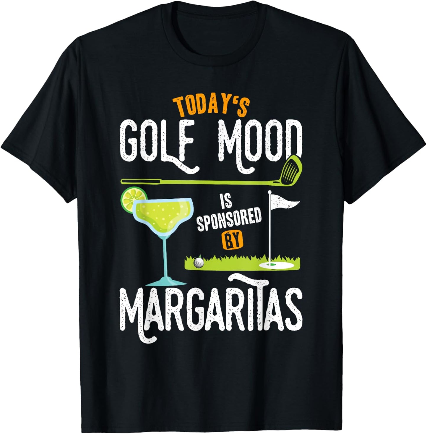 Today's golfing mood Golf Ball with Margarita Golfer Funny T-Shirt - T-Shirt | Black