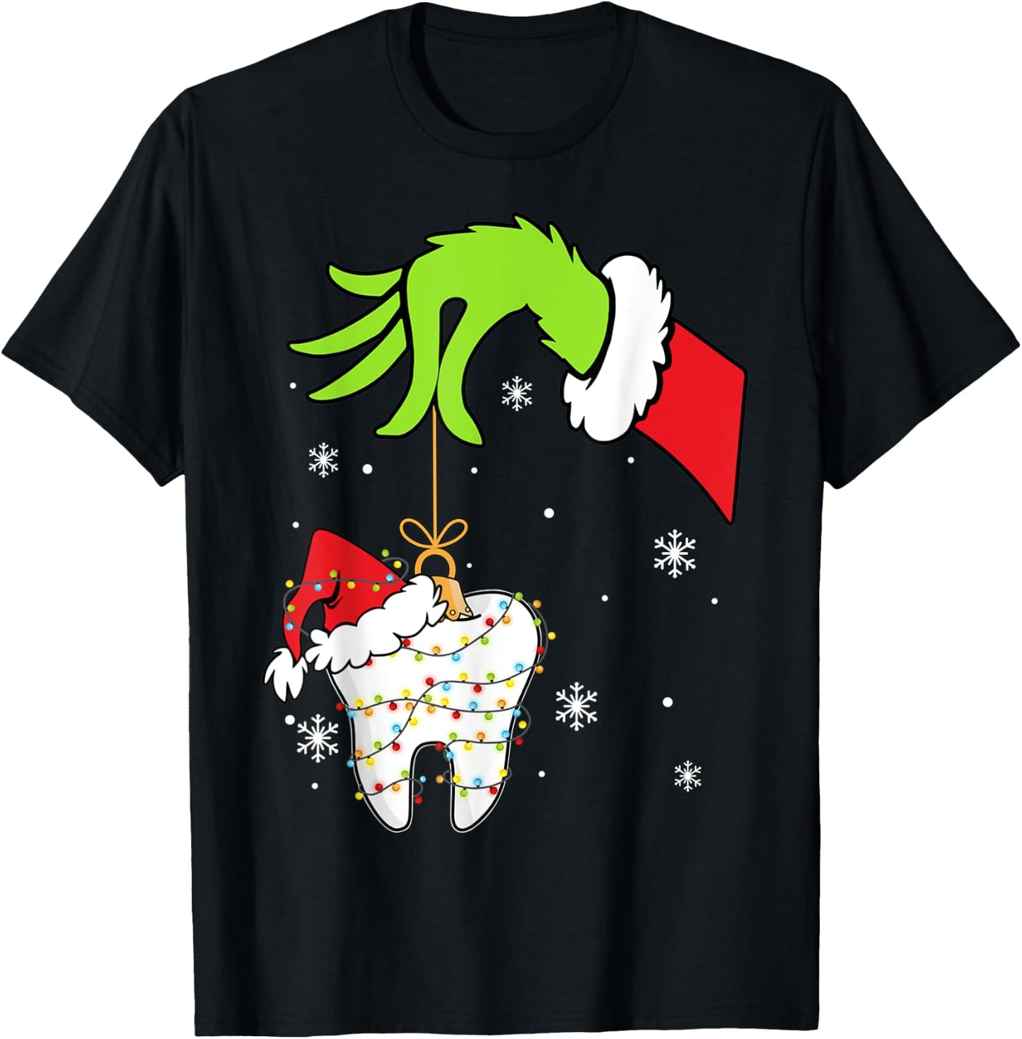 Christmas To-oth Dentist Dental Assistant Teeth Pajamas Xmas T-Shirt - T-Shirt | Black